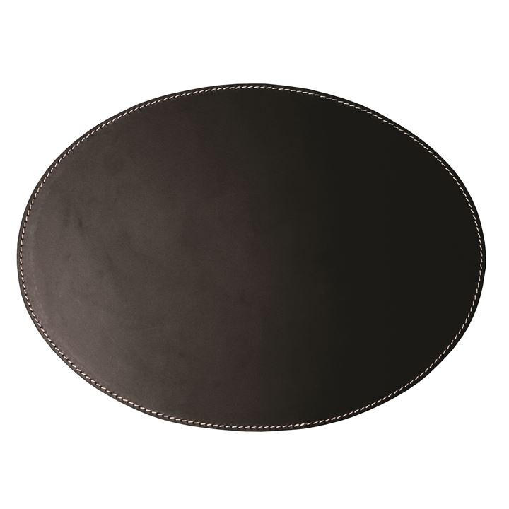 Placemats læder oval - Black 1 stk. 35x48cm <!--@Ecom:Product.DefaultVariantComboName-->